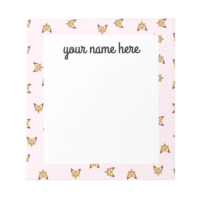 Personalized Foxes Notepad (Front)