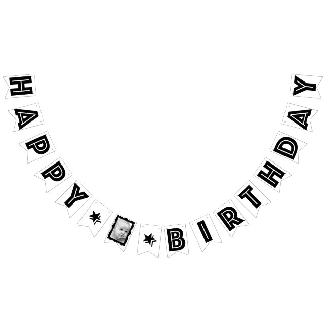 PERSONALIZED FRAME EFFECT PHOTO HAPPY BIRTHDAY BUNTING FLAGS (All)