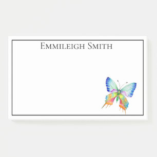 Personalized Frame Rainbow Butterfly Post it Notes