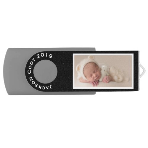 Personalized Framed Baby or Family Photo 2 Sided Flash Drive