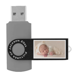 Personalized Framed Baby or Family Photo Modern Flash Drive
