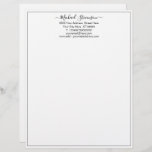 Personalized Framed Letterhead Your Name Info Text<br><div class="desc">Custom Colors and Fonts - Simple Personalized Business Letterhead with Your Name Address Contact Info - Add Your Name - Company / Address / Contact Information or other info / text - Choose / Add Your Favorite Fonts / Size / Colors ! Resize and move or remove and add elements...</div>