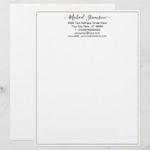 Personalized Framed Letterhead Your Name Info Text