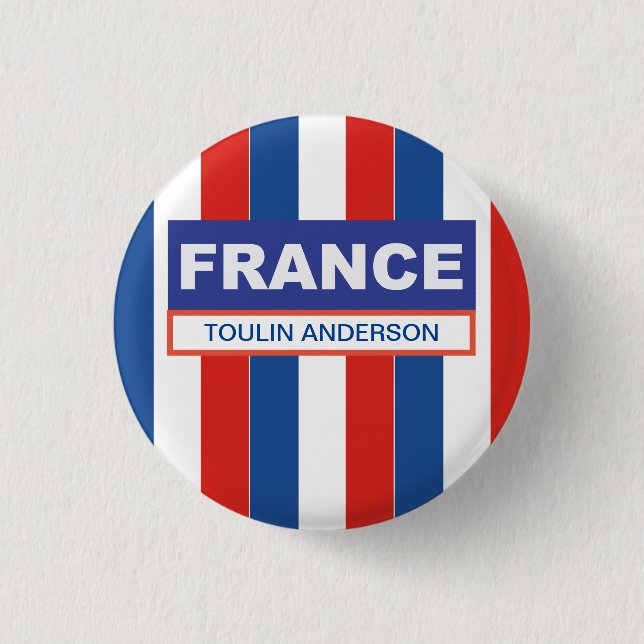 Personalized  France Flag Button (Front)
