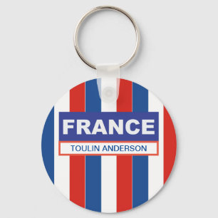 Personalized France Flag Keychain