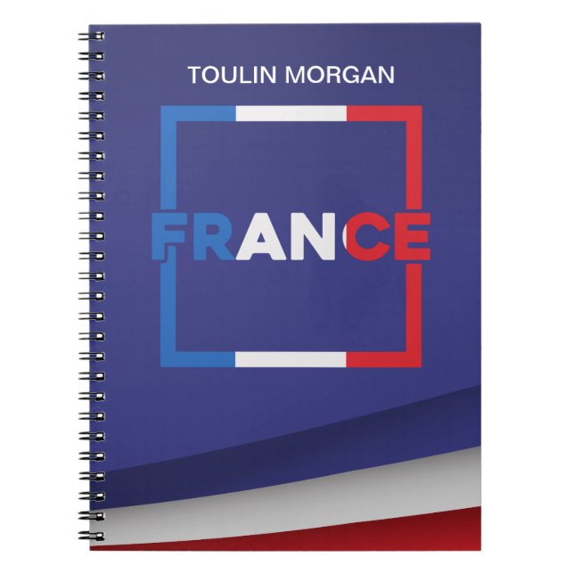 Personalized  France Flag Notebook (Front)