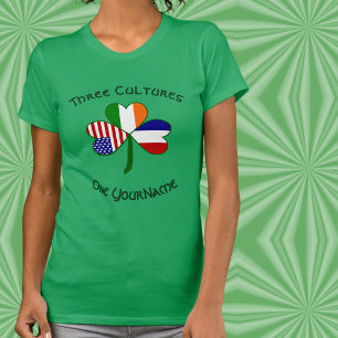 Personalized France Ireland USA Shamrock Women’s T-Shirt