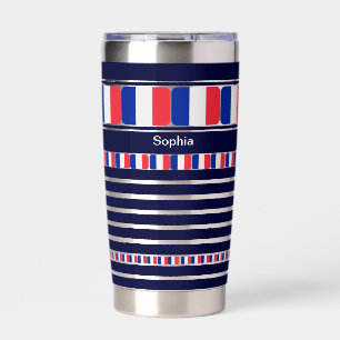 Personalized France Patriotic Flag Water Bottle In Insulated Tumbler