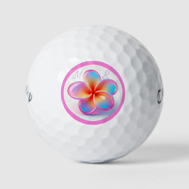 Personalized Frangipani Callaway Golf Balls (Front)