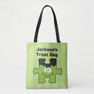 Personalized Franken Puzzle Halloween Treat Tote Bag