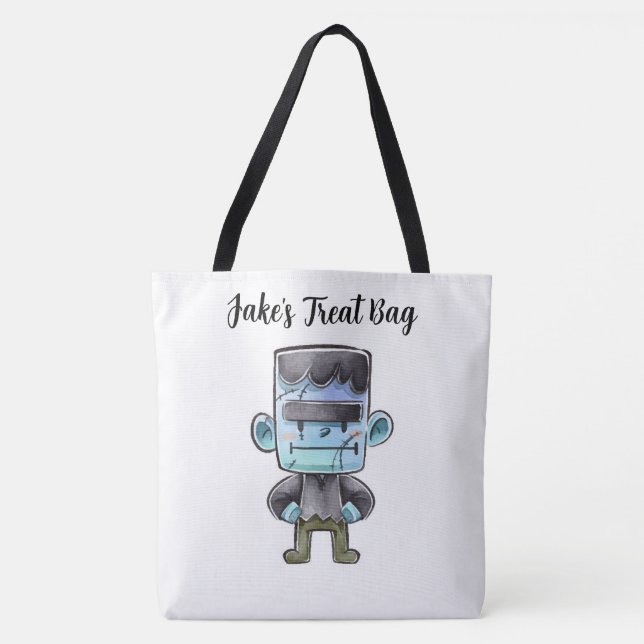 Personalized Frankenstein Treat Tote Bag (Front)