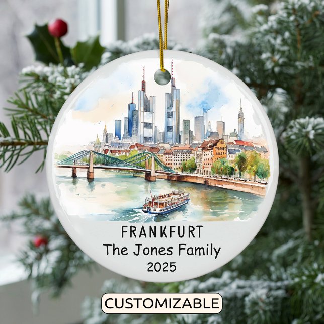 Personalized Frankfurt Ornament, Germany Ceramic Ornament (Creator Uploaded)
