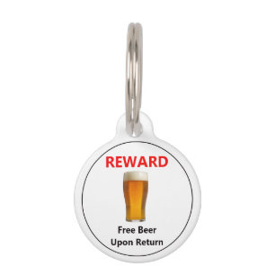 Personalized Free Beer Reward Pet Tag