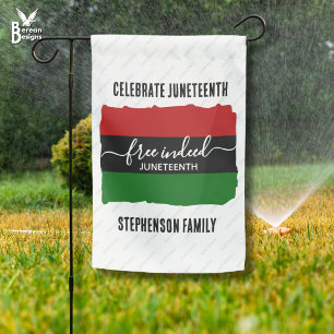 Personalized FREE INDEED Pan African JUNETEENTH Garden Flag