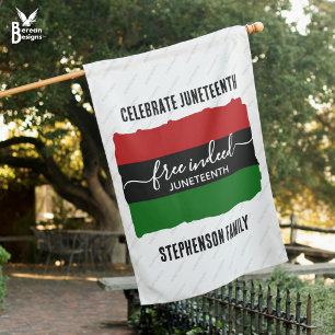 Personalized FREE INDEED Pan African JUNETEENTH House Flag