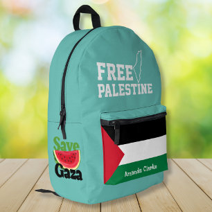 Personalized Free Palestine   Palestine Flag  Printed Backpack