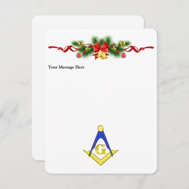 Personalized Freemason Christmas Card (Front/Back)