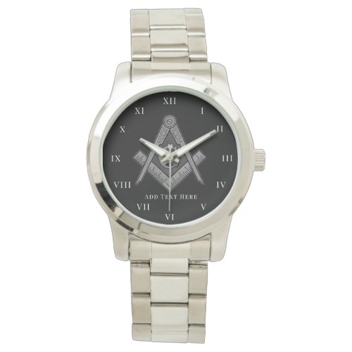 Personalized Freemason gift Square Compass Masonic Watch