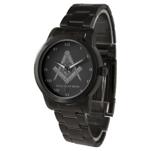 Personalized Freemason gift Square Compass Masonic Watch