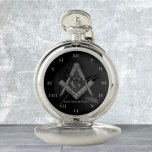 Personalized Freemason gifts Square Compass Silver Pocket Watch<br><div class="desc">So mote it be,  Freemason,  square and compass,  charity,  silver and black Masonic symbol pocket watch.</div>