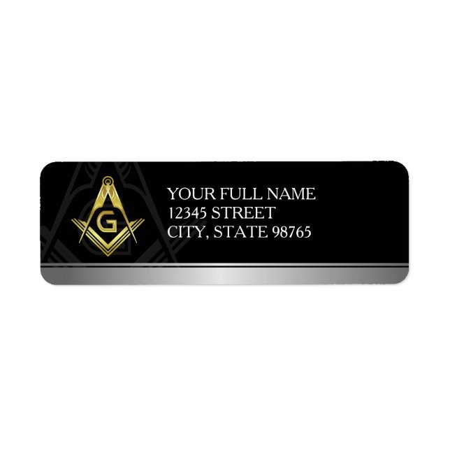 Personalized Freemason Return Address Labels (Front)