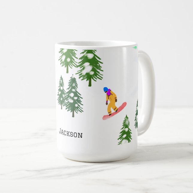 Personalized Freeride Snowboarders Snowboarding  Coffee Mug (Front Right)