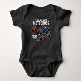 Personalized Freestyle Motocross Racing FMX Trick Baby Bodysuit