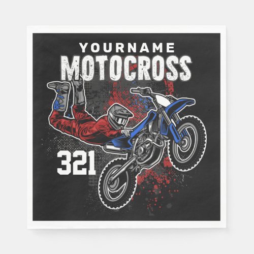 Personalized Freestyle Motocross Racing FMX Trick Napkins
