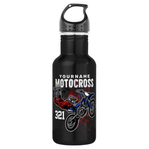 Personalized Freestyle Motocross Racing FMX Trick Stainless Steel Water Bottle