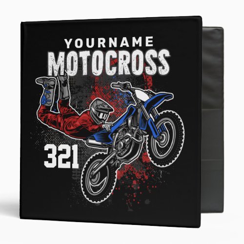 Personalized Freestyle Motocross Racing FMX Tricks 3 Ring Binder
