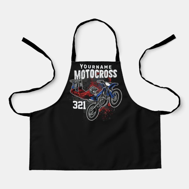 Personalized Freestyle Motocross Racing FMX Tricks Apron (Front)