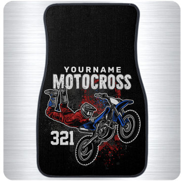 Personalized Freestyle Motocross Racing FMX Tricks Car Floor Mat