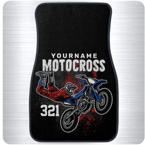 Personalized Freestyle Motocross Racing FMX Tricks Car Floor Mat