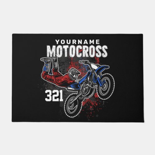 Personalized Freestyle Motocross Racing FMX Tricks Doormat