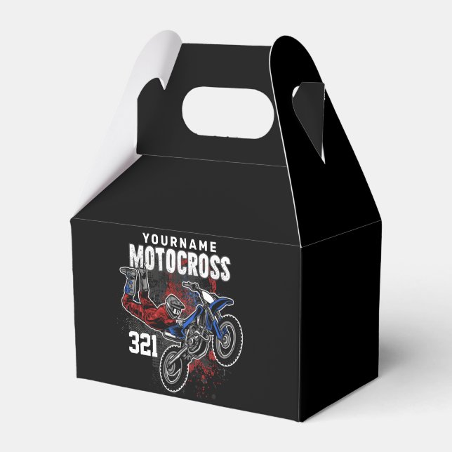 Personalized Freestyle Motocross Racing FMX Tricks Favor Boxes (Front Side)