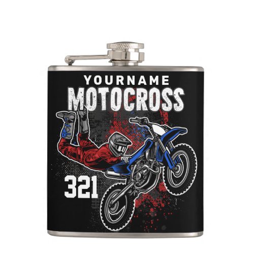 Personalized Freestyle Motocross Racing FMX Tricks Flask