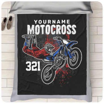 Personalized Freestyle Motocross Racing FMX Tricks Fleece Blanket