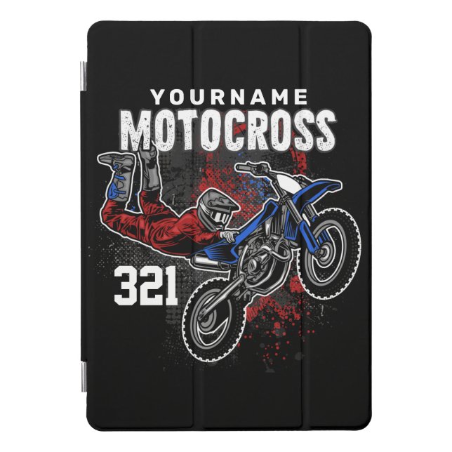 Personalized Freestyle Motocross Racing FMX Tricks iPad Pro Cover (Front)