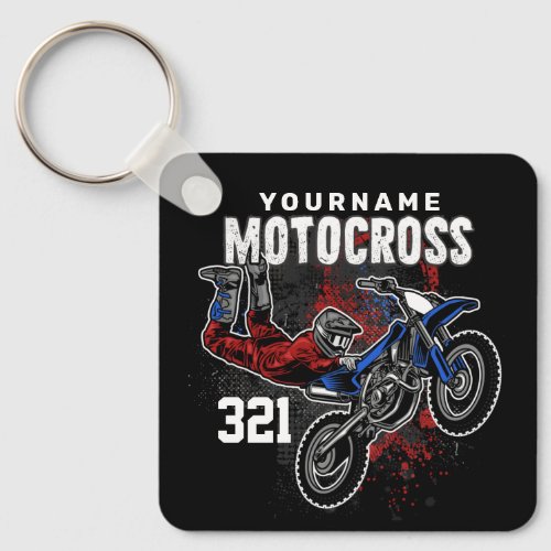 Personalized Freestyle Motocross Racing FMX Tricks Keychain