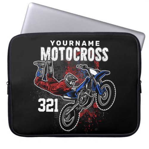 Personalized Freestyle Motocross Racing FMX Tricks Laptop Sleeve