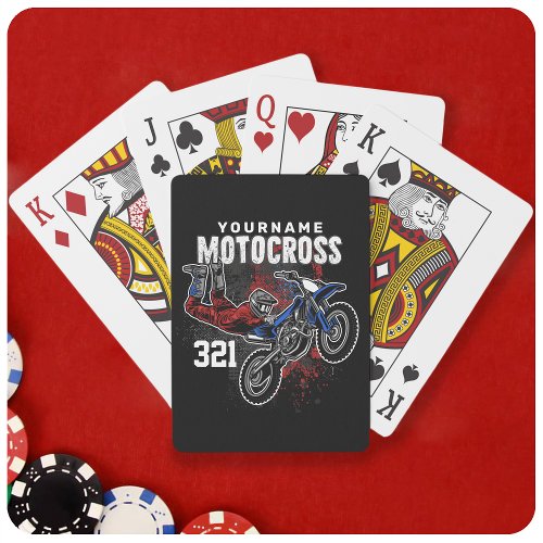 Personalized Freestyle Motocross Racing FMX Tricks Poker Cards