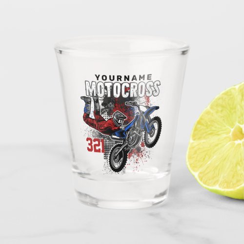 Personalized Freestyle Motocross Racing FMX Tricks Shot Glass