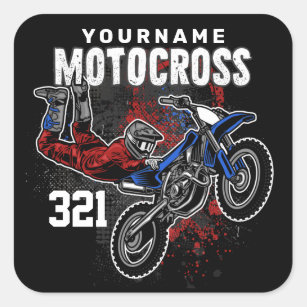 Sticker Moto cross Bleu Noir