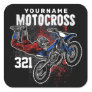 Personalized Freestyle Motocross Racing FMX Tricks Square Sticker
