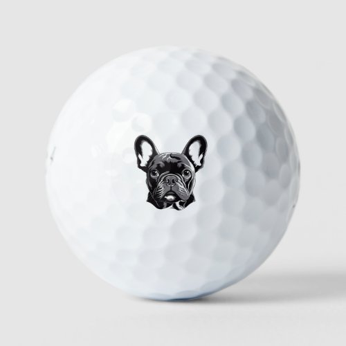 Personalized French Bulldog Black and White Golf Balls