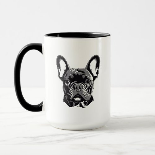 Personalized French Bulldog Black and White Mug