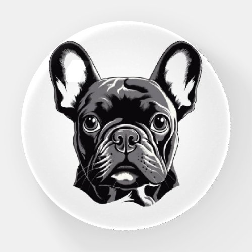 Personalized French Bulldog Black and White Paperweight