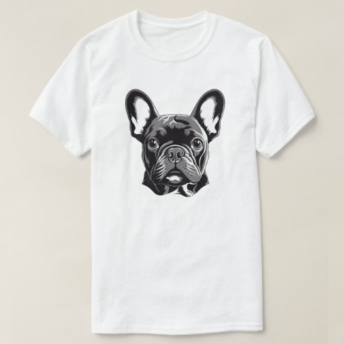 Personalized French Bulldog Black and White T_Shirt