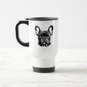 Personalized French Bulldog Black and White Travel Mug