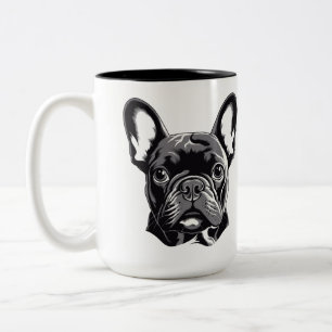 Personalized French Bulldog Black and White Two-Tone Coffee Mug